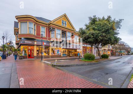 Eureka California, USA, Famous Downtown district at dawn. Stock Photo