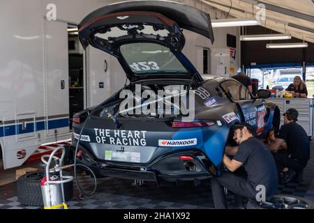 2021 Creventic 24H Sebring Powered By Hankook at Sebring International Speedway, Racing cars different classes: GT4, 991, GTX, GT3, TCR, TCX, P4. Stock Photo