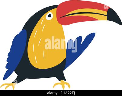 Keel Billed Toucan exotic parrot avian bird vector Stock Vector