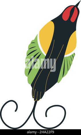 Wilsons Bird of Paradise exotic bird or parrot Stock Vector