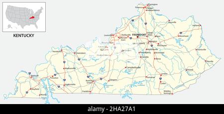 Kentucky Dot Traffic Map Road Map Concept. Highway Road Background For Business Infographic, Vector  Roadtrip Illustration Symbols For Success Navigation Stock Vector Image &  Art - Alamy