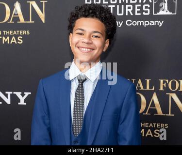 New York, USA. 09th Dec, 2021. Jalon Christian attends the world premiere of 'A Journal For Jordan' at AMC Lincoln Square Theater in New York, New York, on Dec. 9, 2021. (Photo by Gabriele Holtermann/Sipa USA) Credit: Sipa USA/Alamy Live News Stock Photo