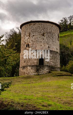 Proaza palace tower in Asturias. Stock Photo