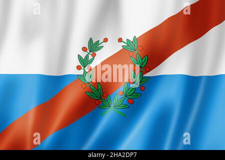 La Rioja province flag, Argentina waving banner collection. 3D illustration Stock Photo