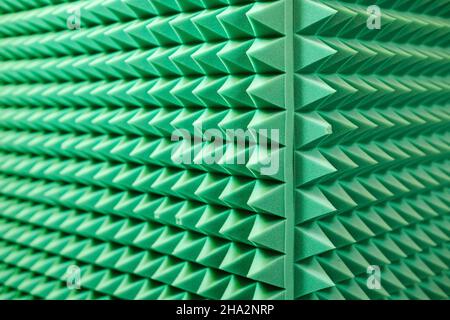 sound absorption in the damper material on the wall of the sound studio Stock Photo