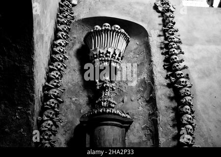 Artwork made from bones in Czechia Stock Photo