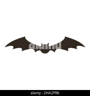 Bat black fly silhouette isolated icon vector Stock Vector