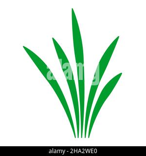 Icon green grass bush sign of spring oud for animals stock illustration Stock Vector