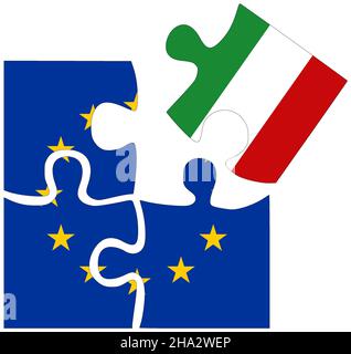 Jigsaw puzzle with the national flag of Italy Stock Photo - Alamy