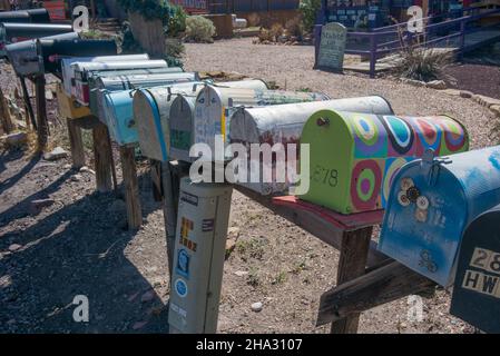 Madrid,New Mexico : Mailboxes in Madrid Stock Photo