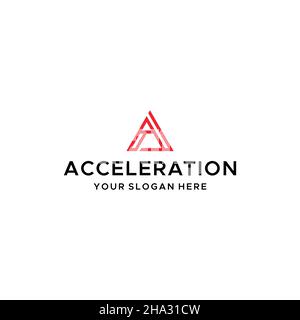 Flat letter mark initial ACCELERATION logo design Stock Vector