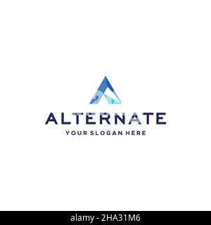 Flat letter mark initial A ALTERNATE logo design Stock Vector