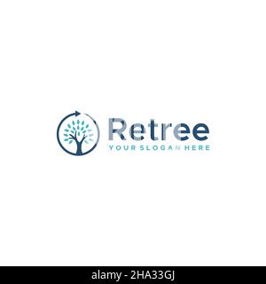 Modern colorful RE TREE leaves plants logo design Stock Vector