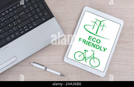Eco friendly concept shown on a digital tablet Stock Photo