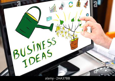 Business ideas concept shown on a computer screen Stock Photo