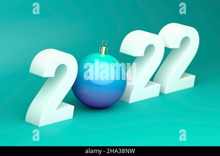 Happy new year 2022, greeting card