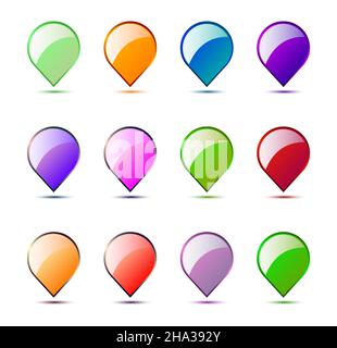 Map Legend In Various Color With Reflective Glass Effect Stock Vector