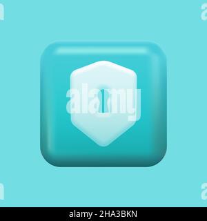 Blue Lock Icon. Security Isolated Design Element. Colorful 3D Set. Vector illustration Stock Vector