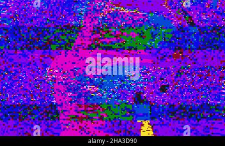 This is a illustration of Cool glitch bug screen background Stock Vector