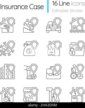 Insurance policy types linear icons set Stock Vector Image & Art - Alamy