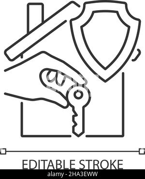 Renters insurance case linear icon Stock Vector