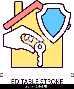 Renters insurance RGB color icon Stock Vector