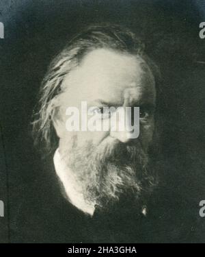 Alexander Ivanovich Herzen (Russian: Александр Иванович Герцен; 6 April [O.S. 25 March] 1812 – 21 January [O.S. 9 January] 1870) was a Russian writer. Fragment Old Vintage postcard of the Russian Empire. 1900s. Stock Photo