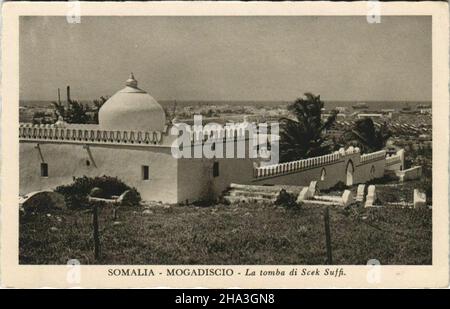 Historical postcard of Italian Somali (1930 about) Stock Photo