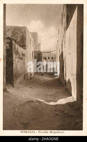 Historical postcard of Italian Somali Stock Photo