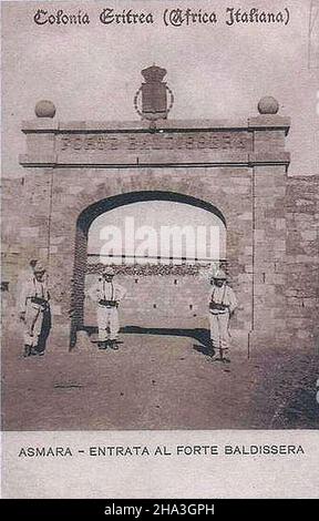 Historical postcard of Italian Eritrea Stock Photo