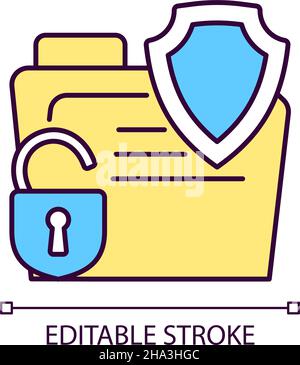Data breach insurance case RGB color icon Stock Vector