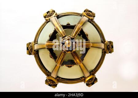 Ceiling electric lamp. Interior architectural detail of the 'Centro Cultural Banco do Brasil' (English: Bank of Brazil Cultural Center) or CCBB RJ by Stock Photo