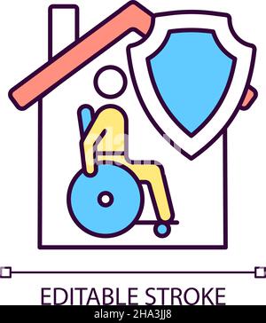 Mortgage disability insurance RGB color icon Stock Vector