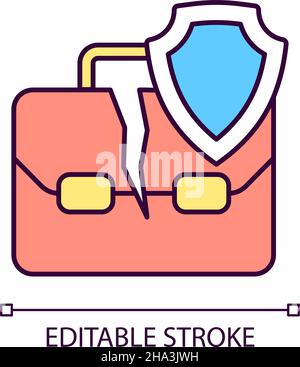 Unemployment insurance RGB color icon Stock Vector