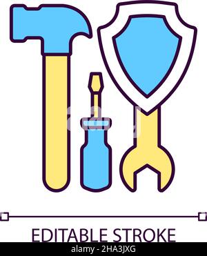 Worker insurance RGB color icon Stock Vector