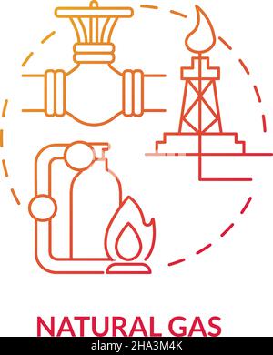Natural gas red gradient concept icon Stock Vector