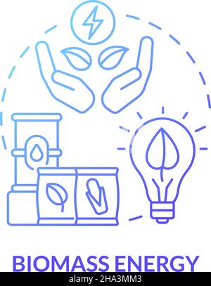 Biomass energy blue gradient concept icon Stock Vector