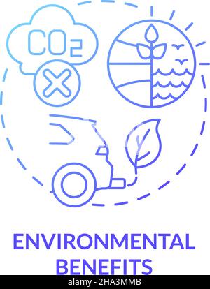 Environmental benefits blue gradient concept icon Stock Vector