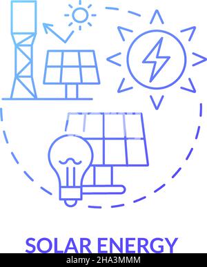 Solar energy blue gradient concept icon Stock Vector