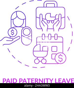 Salaried paternity leave concept icon Stock Vector