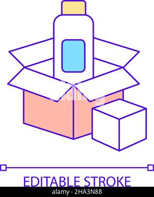 Delivery and ordering of cosmetic products RGB color icon Stock Vector