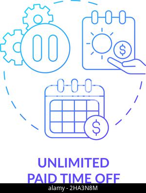 Unlimited salaried time off concept icon Stock Vector