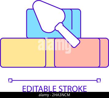 Supplies and materials for construction site RGB color icon Stock Vector