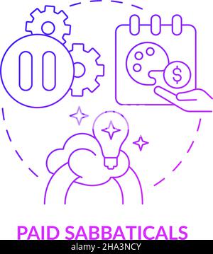 Salaried sabbaticals concept icon Stock Vector
