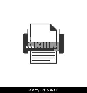 Printer or Fax Related Glyph Icon. Stock Vector