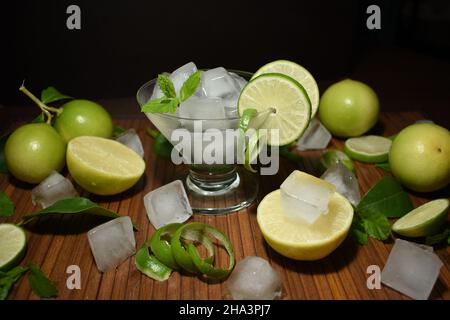 Lemon and mint mocktail. Stock Photo