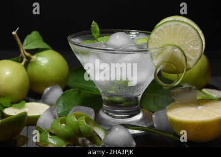 Lemon and mint mocktail. Stock Photo