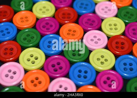 Colorful wooden buttons. Stock Photo
