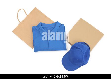 Set of clothes with accessories isolated on white background