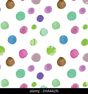 Watercolor multicolored circles drops of different sizes Stock Vector